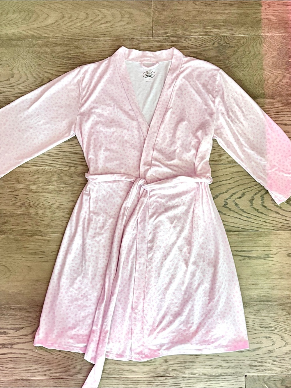 Laura Ashley Soft Pink Hearts Robe with Belt
